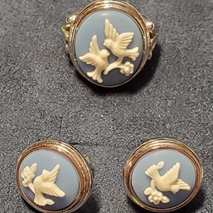 Vintage jewelry ring and earrings